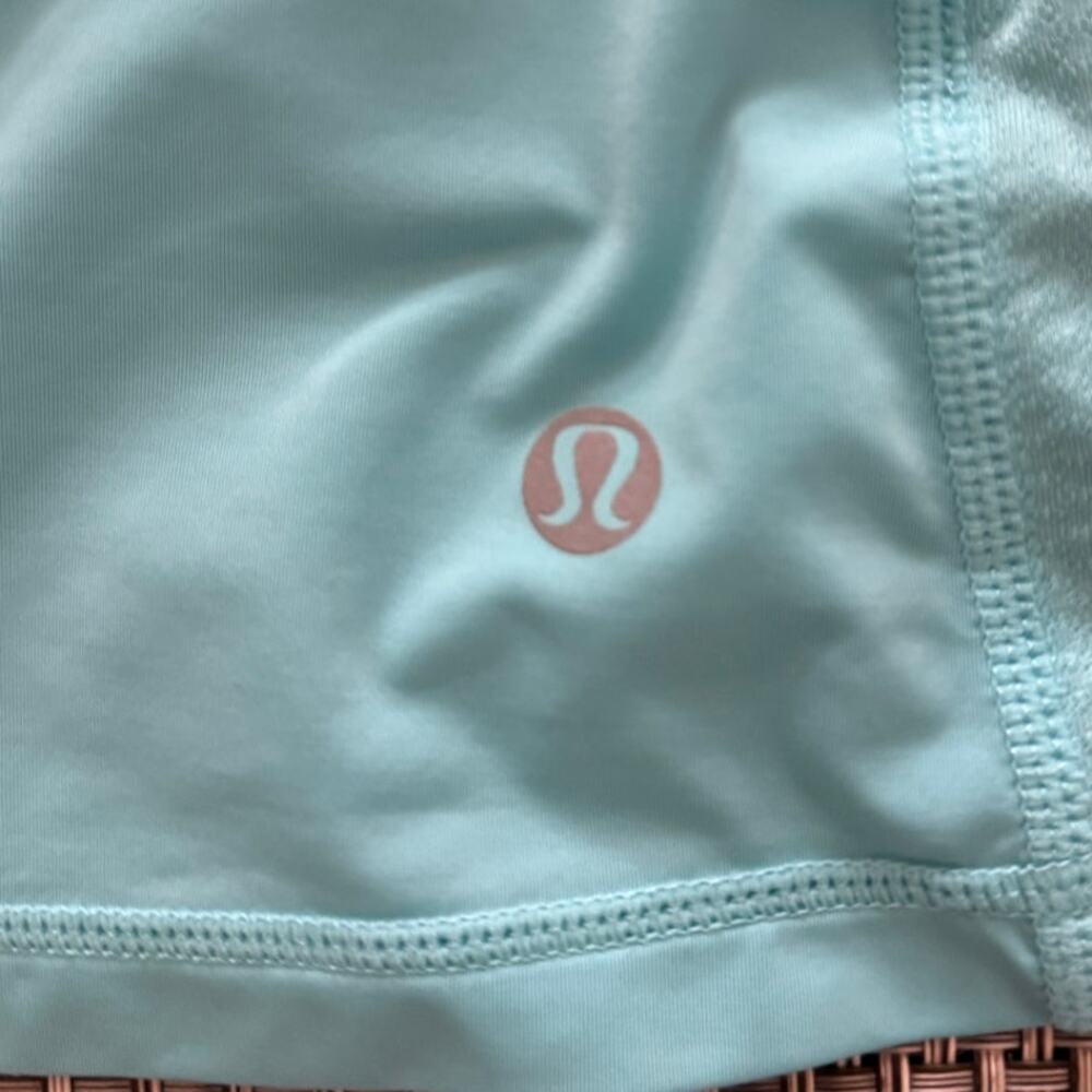 LULULEMON Run Sun Blocker Ruched Pullover Long Sleeve Top Tee Turquoise Navy 8 - Picture 3 of 6